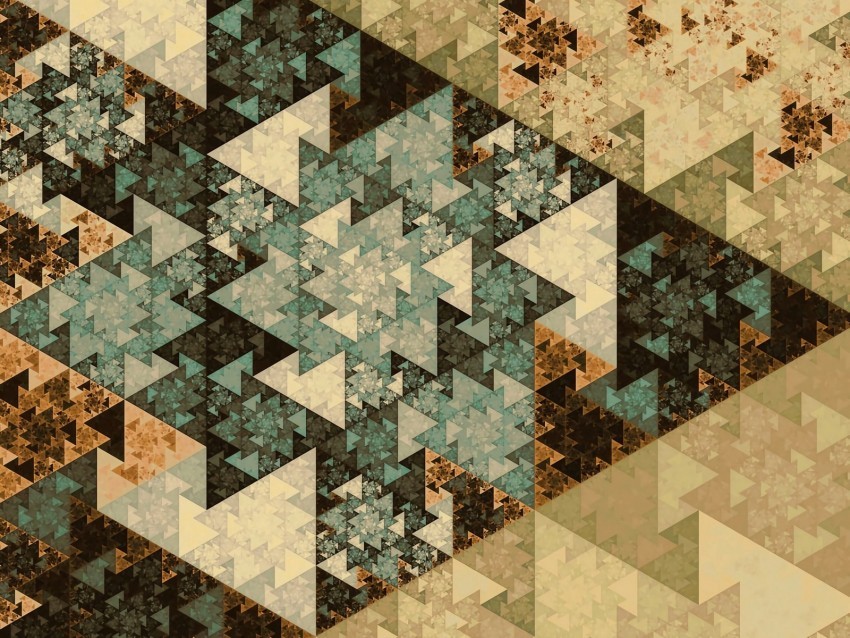 pattern triangles geometry colorful fractal Isolated Item in Transparent PNG Format
