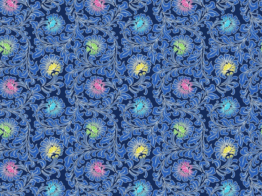 patterns flowers blue asia seamless PNG images with alpha channel diverse selection 4k wallpaper