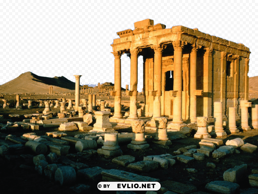 Temple ancient ruins columns archeology history PNG Isolated Illustration with Clarity
