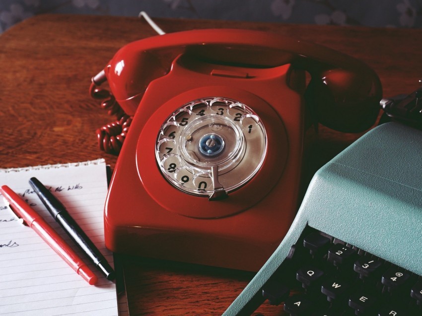 phone retro vintage red Transparent PNG Illustration with Isolation