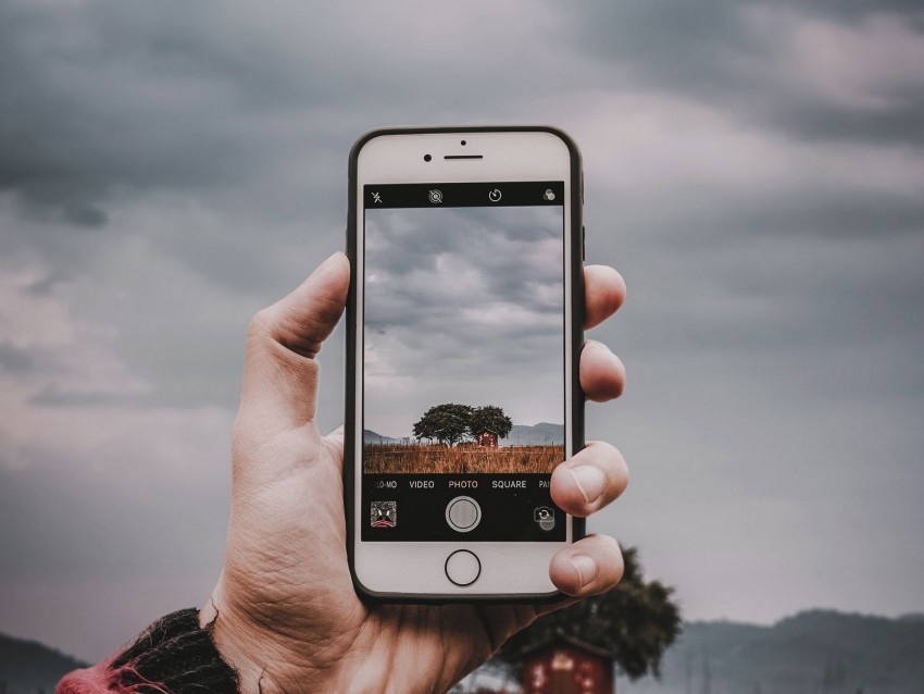 phone smartphone hand photography landscape HighQuality PNG Isolated on Transparent Background