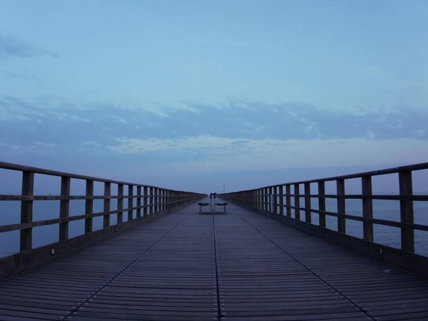 pier benches sea clouds Clear PNG pictures broad bulk 4k wallpaper