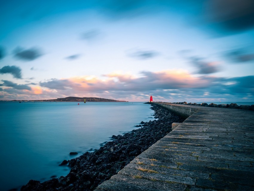 pier lighthouse sea coast dublin ireland PNG Image with Clear Isolated Object