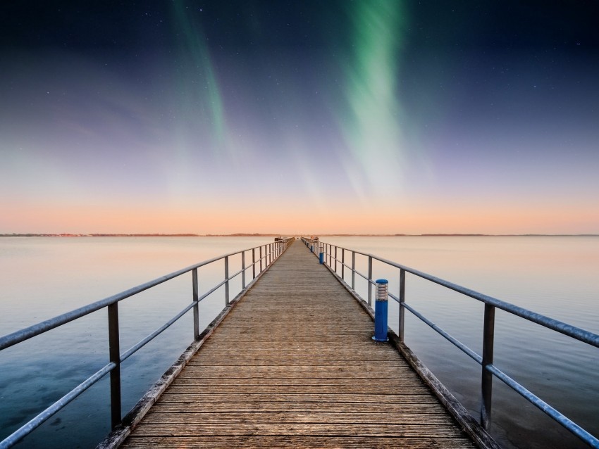pier northern lights horizon sky stars PNG images with transparent space
