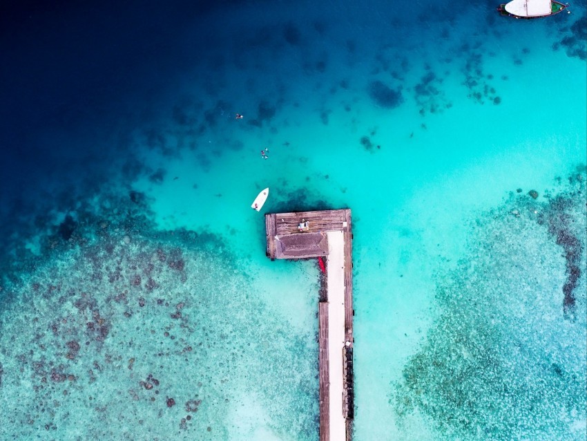 pier ocean aerial view water Transparent Background Isolated PNG Character