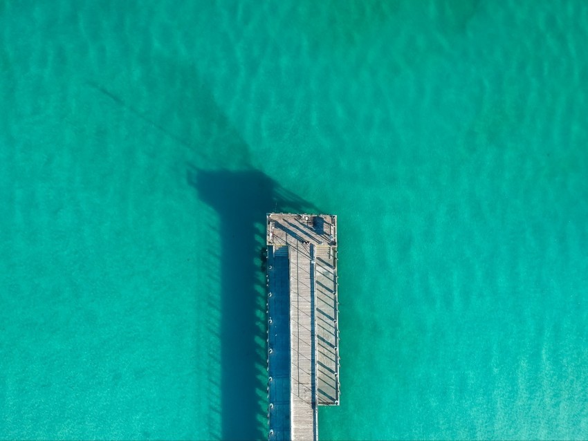 pier ocean shadow top view surface turquoise Isolated Item in HighQuality Transparent PNG