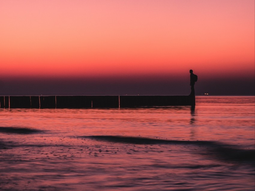 pier sunset loneliness sea horizon Free PNG images with alpha transparency compilation