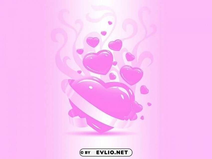 pink heart wallpaper Isolated Design in Transparent Background PNG