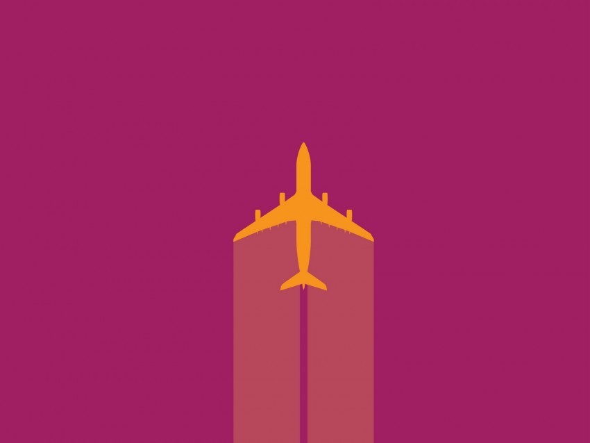 plane yellow vector flight Isolated Character in Clear Background PNG