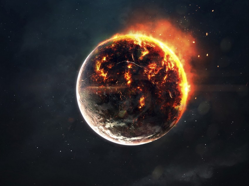 planet burning hot sparks heat PNG for web design