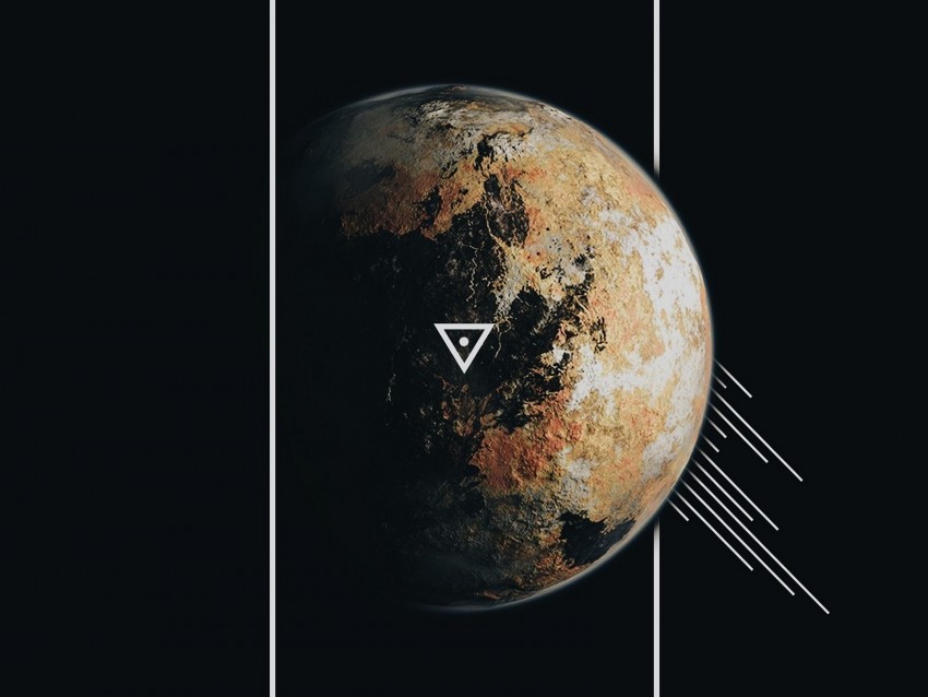 planet frame lines triangle geometry CleanCut Background Isolated PNG Graphic