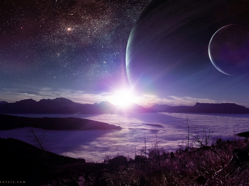 planet landscape flash shine alien PNG Image with Isolated Transparency