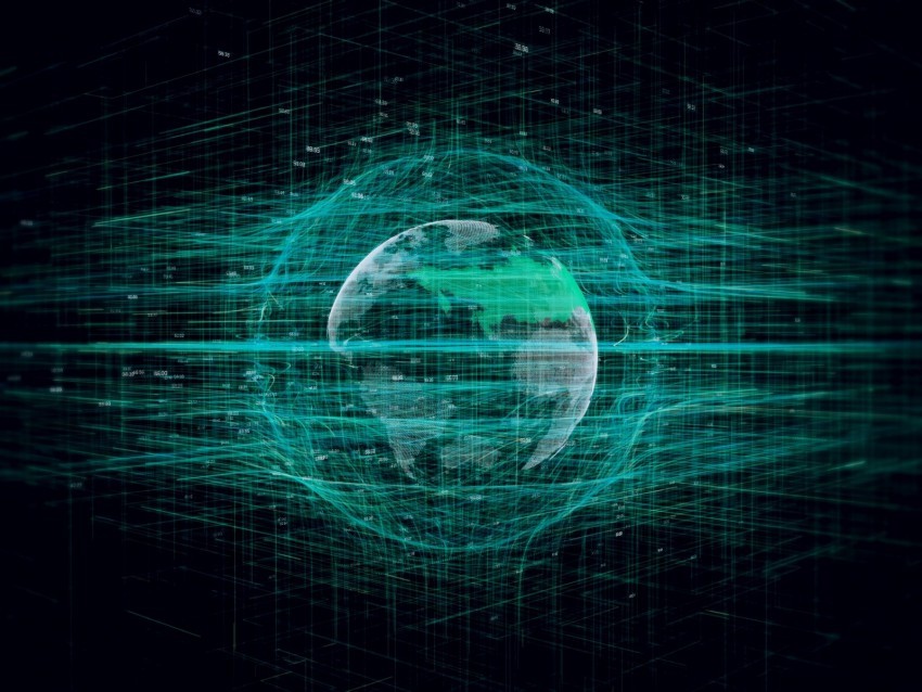 planet sphere hologram abstraction Isolated Item with Transparent PNG Background