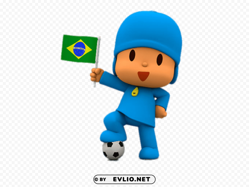 pocoyo brazilian flag Clear Background PNG Isolated Subject clipart png photo - be0ef168