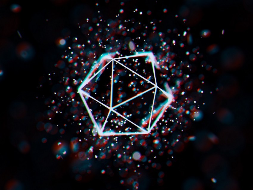 polygon mesh glare geometric space Clear Background Isolated PNG Icon