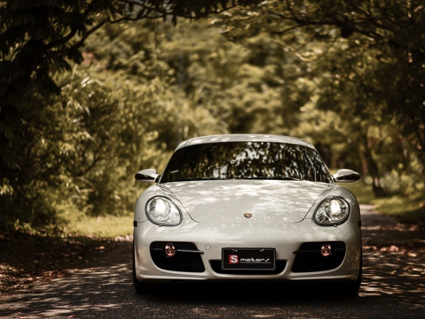 porsche cayman s porsche car white front view PNG images for websites