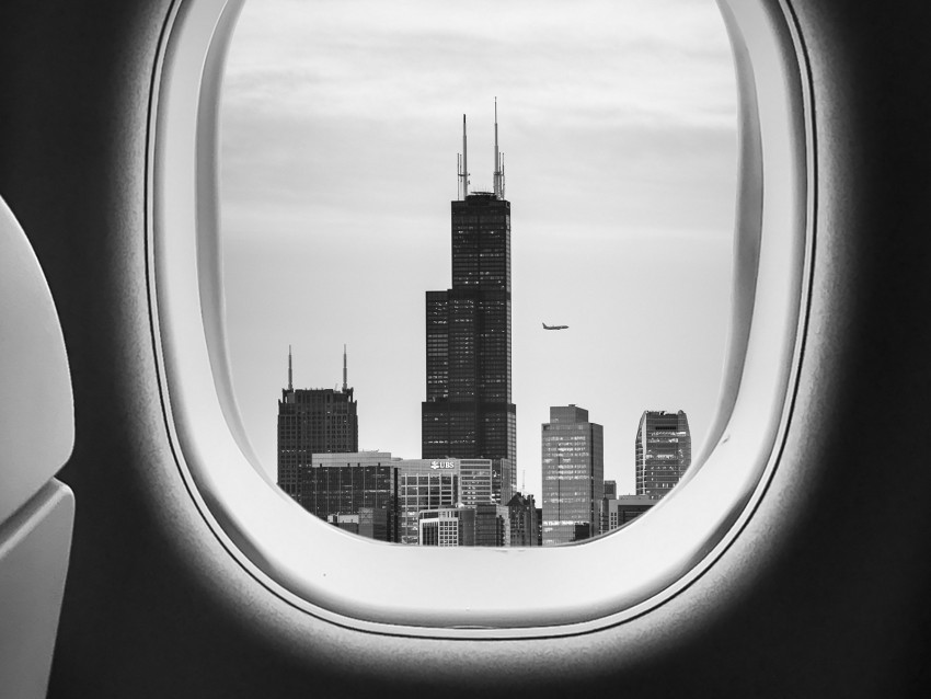 porthole bw airplane window buildings flight Clear PNG pictures package