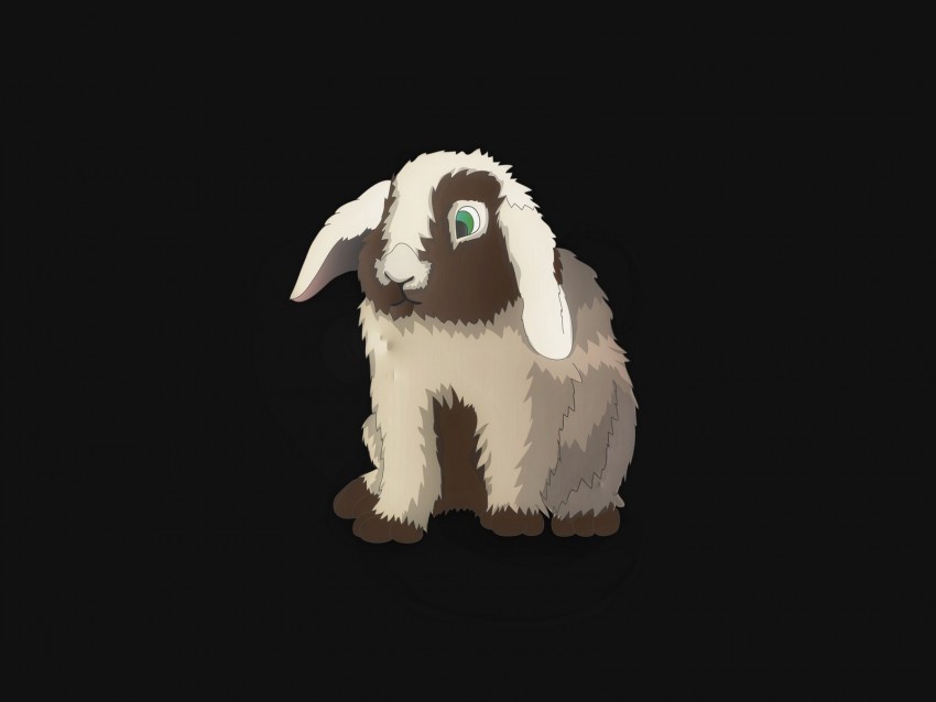 rabbit hare art minimalism Transparent Background Isolated PNG Icon