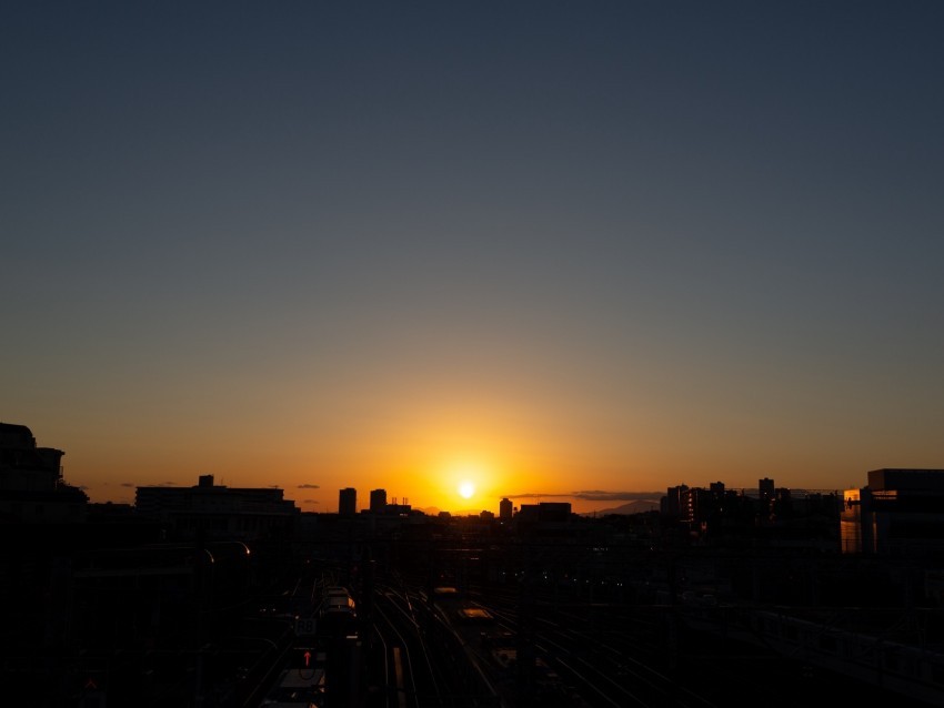 railway station sunset horizon night tokyo japan Transparent PNG images collection