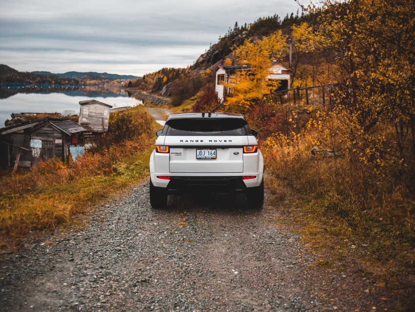 range rover land rover suv autumn rear view Transparent PNG Isolated Illustrative Element