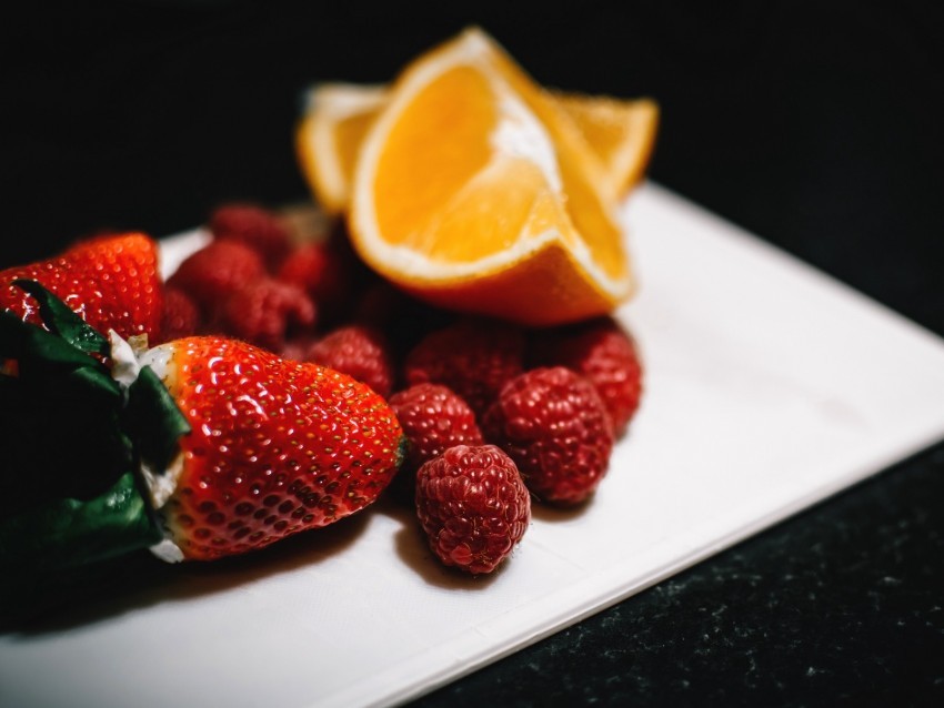 raspberries strawberries orange berries fruits PNG for design