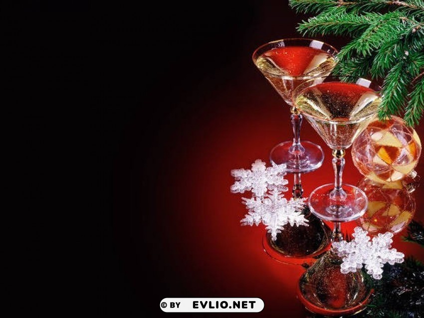 red christmaswith champagne flutes Clear PNG pictures comprehensive bundle