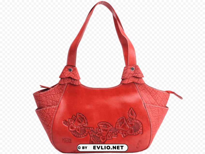 red women bag Isolated Subject with Clear PNG Background