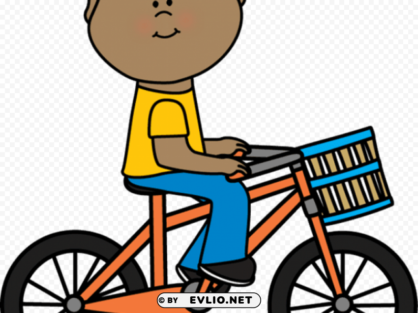ride a bicycle cartoon Isolated Character with Clear Background PNG