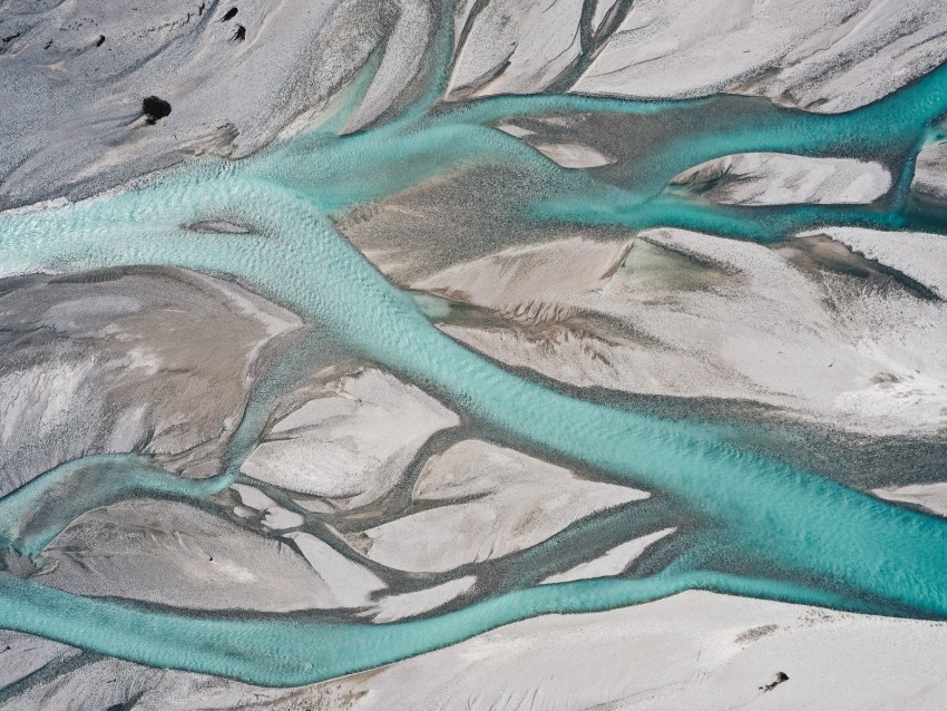 river aerial view branched relief deserted Alpha channel transparent PNG
