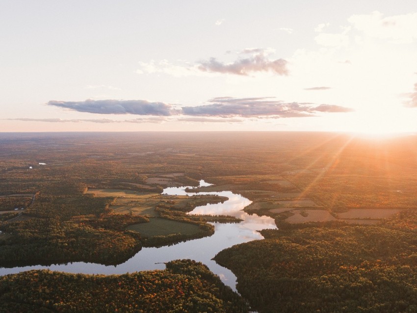 river aerial view trees forest sunset horizon Transparent PNG images complete library