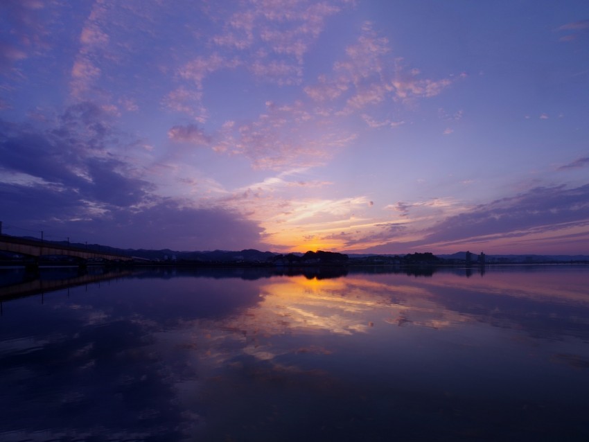 river sunset horizon twilight Transparent PNG picture