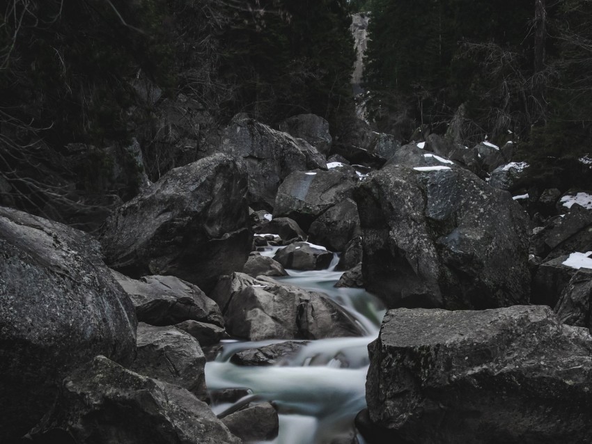 river waterfall stones current PNG graphics for presentations 4k wallpaper