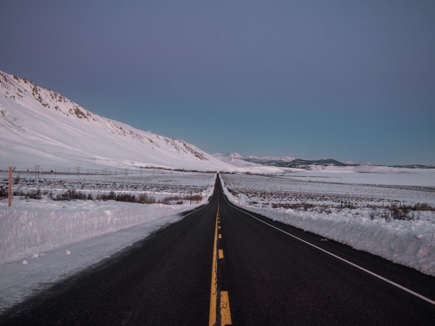 road asphalt snow winter horizon direction Isolated Subject on HighQuality PNG