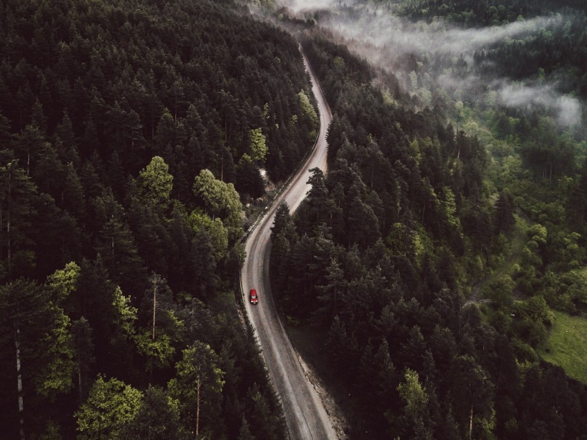 road forest aerial view mountains hills Isolated Subject in HighQuality Transparent PNG