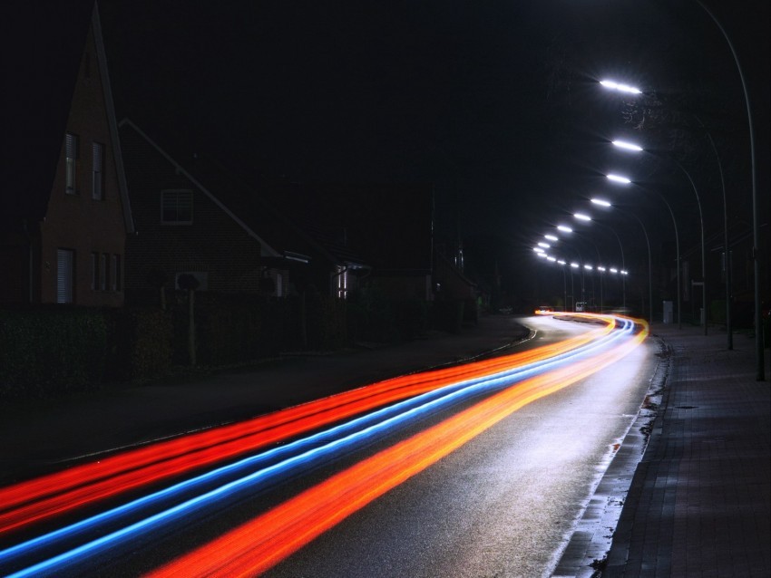 road lights long exposure movement turn PNG images with alpha transparency wide collection