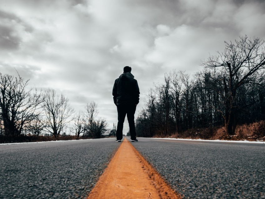 road loneliness silhouette marking asphalt PNG with Isolated Object and Transparency