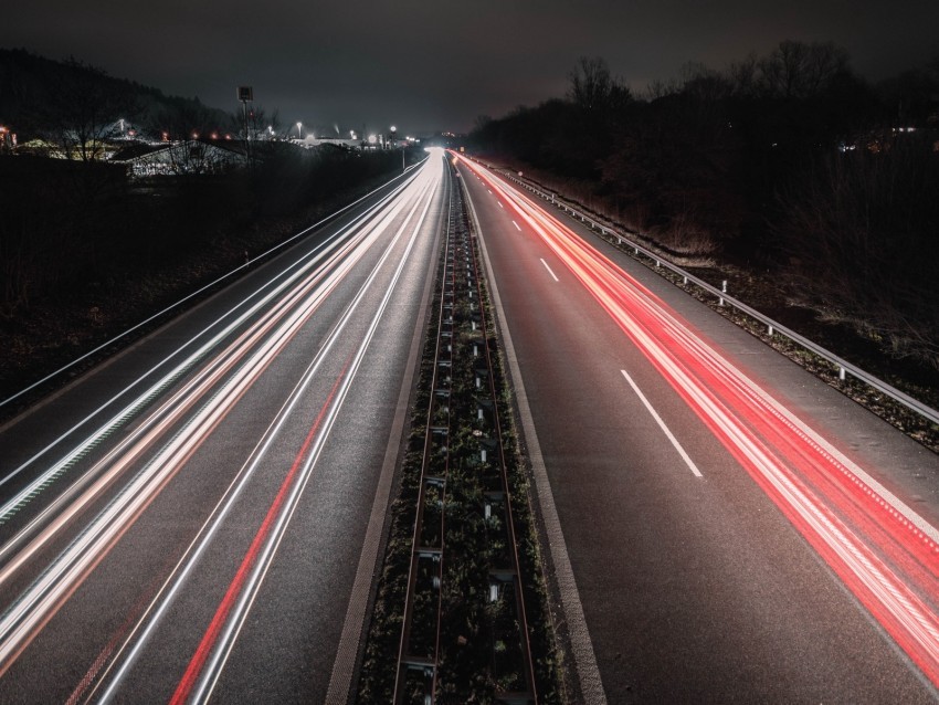 road long exposure glow asphalt direction HighQuality Transparent PNG Isolated Graphic Element