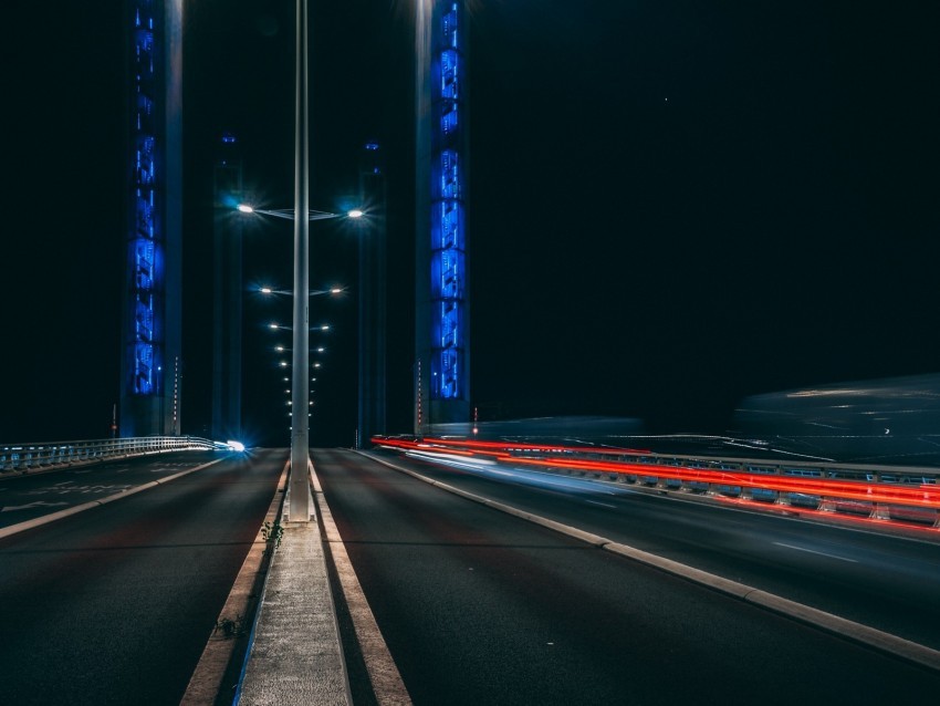 road long exposure night marking light PNG transparent graphics comprehensive assortment