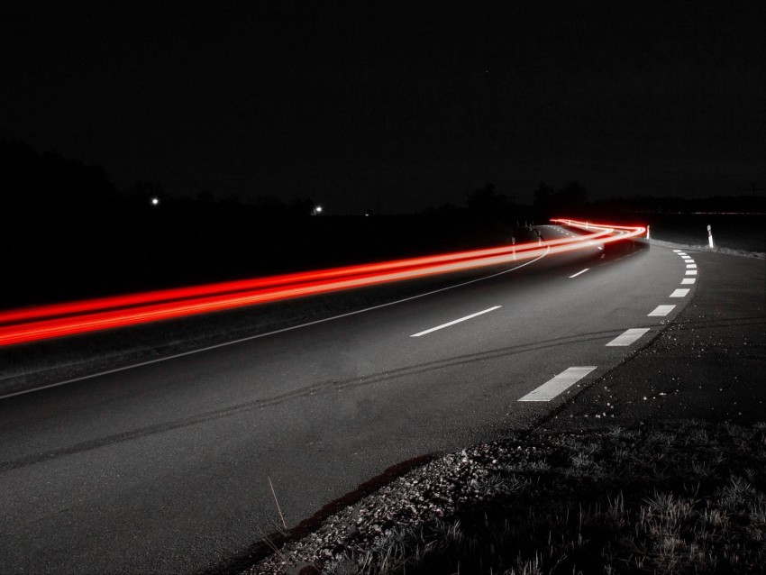 road long exposure turn asphalt night PNG clipart with transparent background