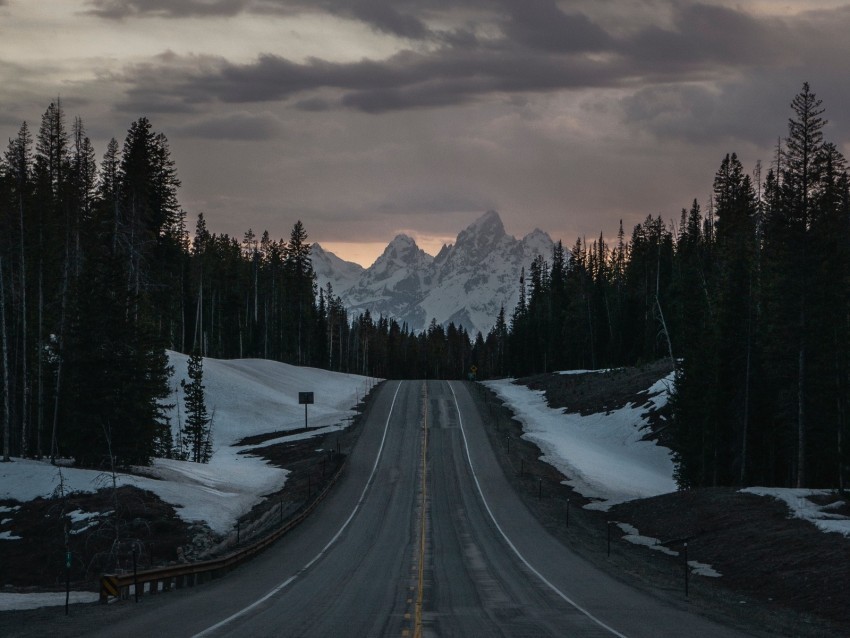 road mountains forest hills twilight Transparent Background PNG Isolated Icon 4k wallpaper