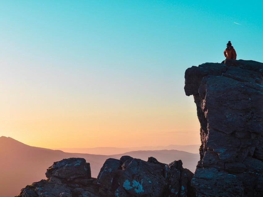 rock silhouette height mountains stone Clear Background PNG Isolated Subject