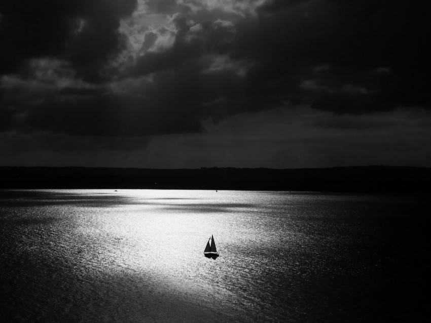 sail lonely night bw PNG images for banners