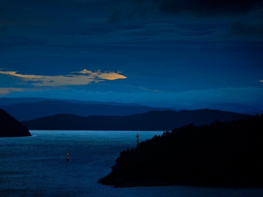 sea bay dusk dark shore Transparent PNG Isolated Object