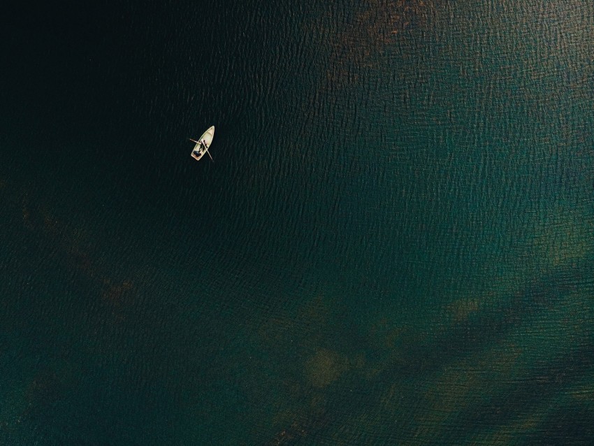 sea boat top view ripples water PNG free download 4k wallpaper