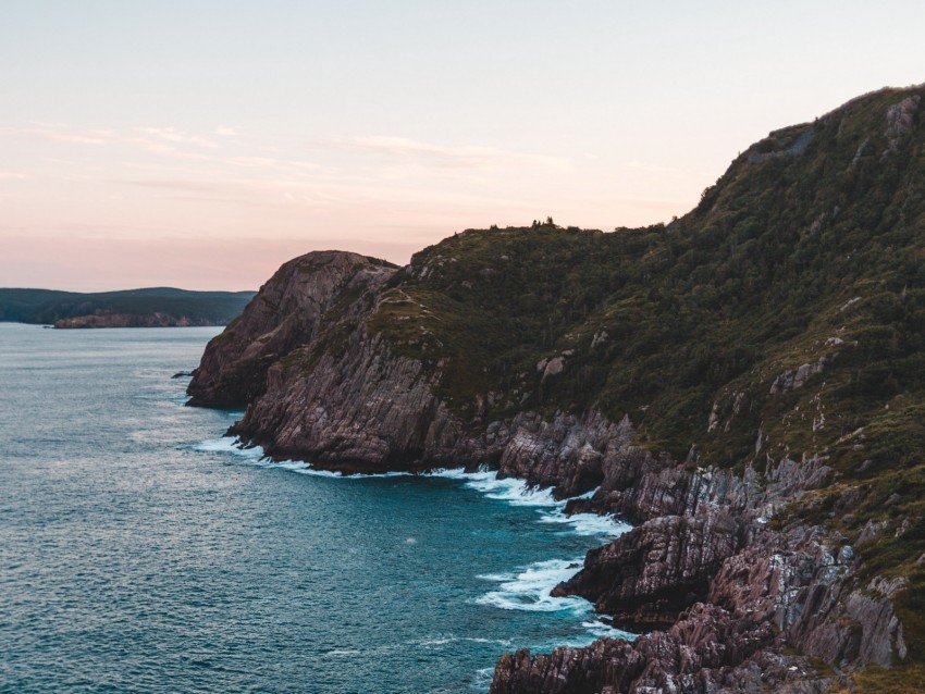 sea cliff aerial view rocks water Isolated Element on Transparent PNG