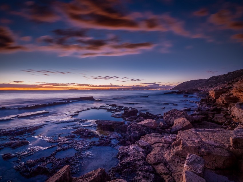 sea coast stones sunset spain Alpha PNGs