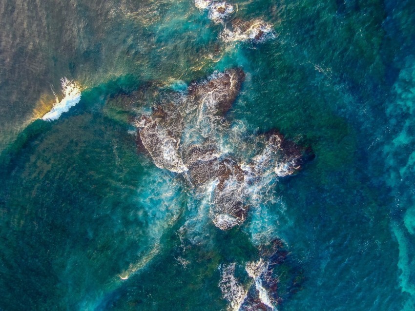 sea reef aerial view waves water PNG graphics with alpha channel pack 4k wallpaper