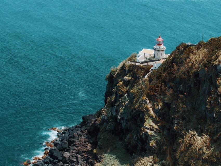 sea rock building architecture cliff Clean Background Isolated PNG Image