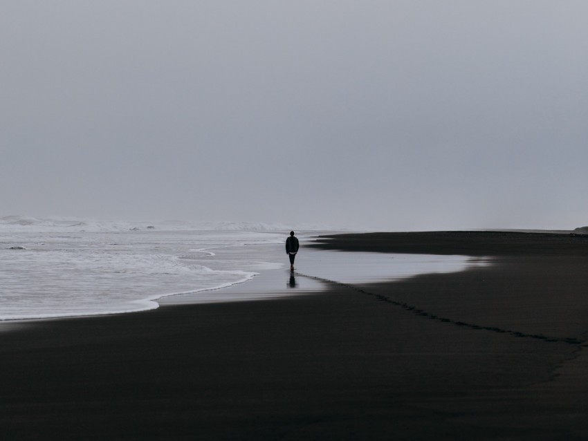 sea silhouette loneliness lonely surf PNG images without restrictions 4k wallpaper