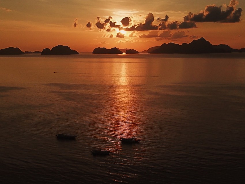 sea sunset boats aerial view twilight dark PNG transparent pictures for editing 4k wallpaper